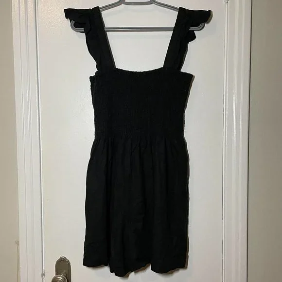 MADEWELL Linen-Blend Lucie Smocked Romper size 10 - Picture 6 of 8